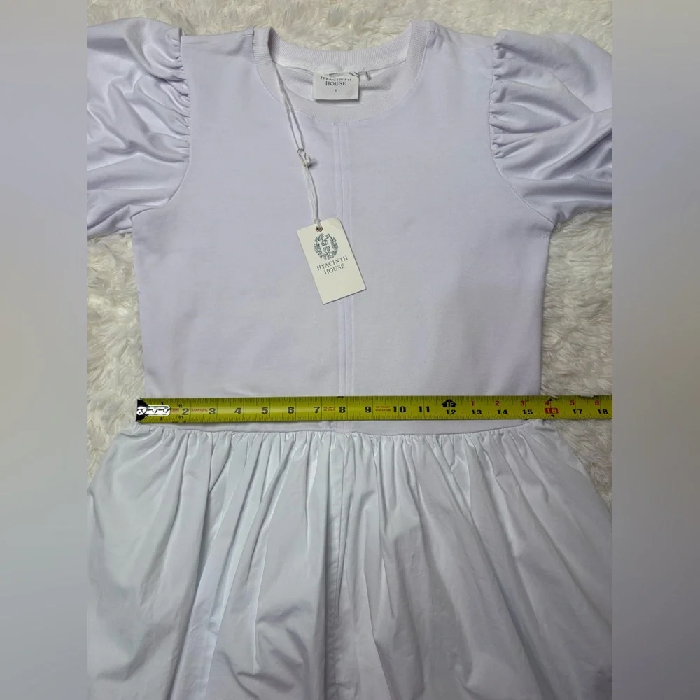 Hyacinth House Tuckernuck Bubble White Puff Sleeve Mini Dress size small NWT - Picture 8 of 10